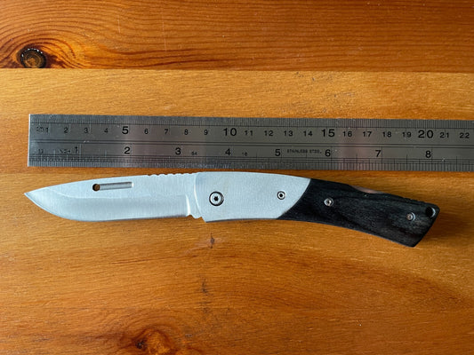 3.14" Tactical Knife Stainless Steel 3CR13 Wood Scales From Spain
