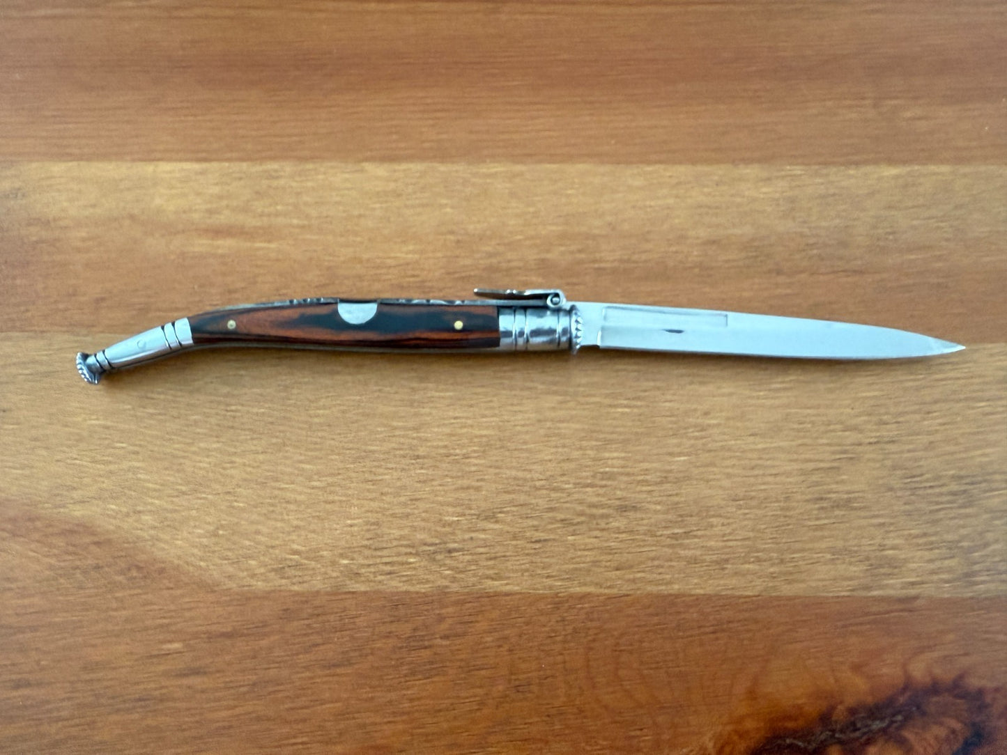 3.9 in. Estilete Spanish Navaja Pocket Knife Pakkawood Handle Billet Lock Spain