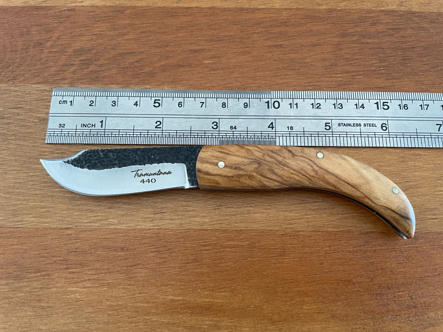 2.5" Tramuntana Navaja Folding Pocket Knife 440 Steel Olive Wood Handle Spanish