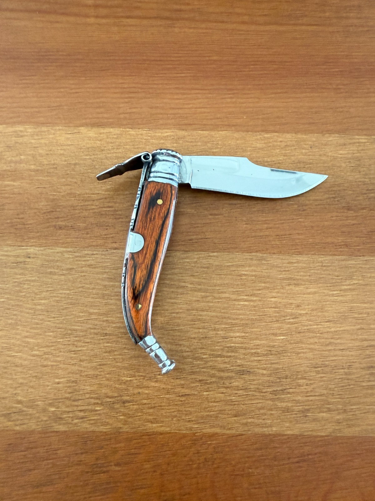 2.5” Spanish Navaja Teja Albacete Pocket Knife Red Stamina Wood Scales Spain