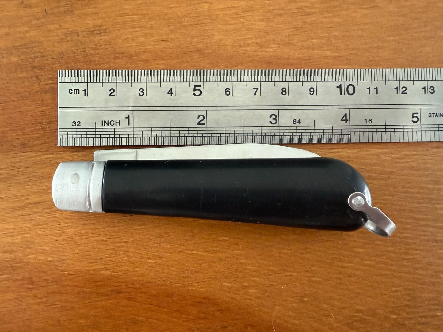 3.14" Pocket Knife Sword Point Black ABS Handle Sailor / Marinera Navaja Spain