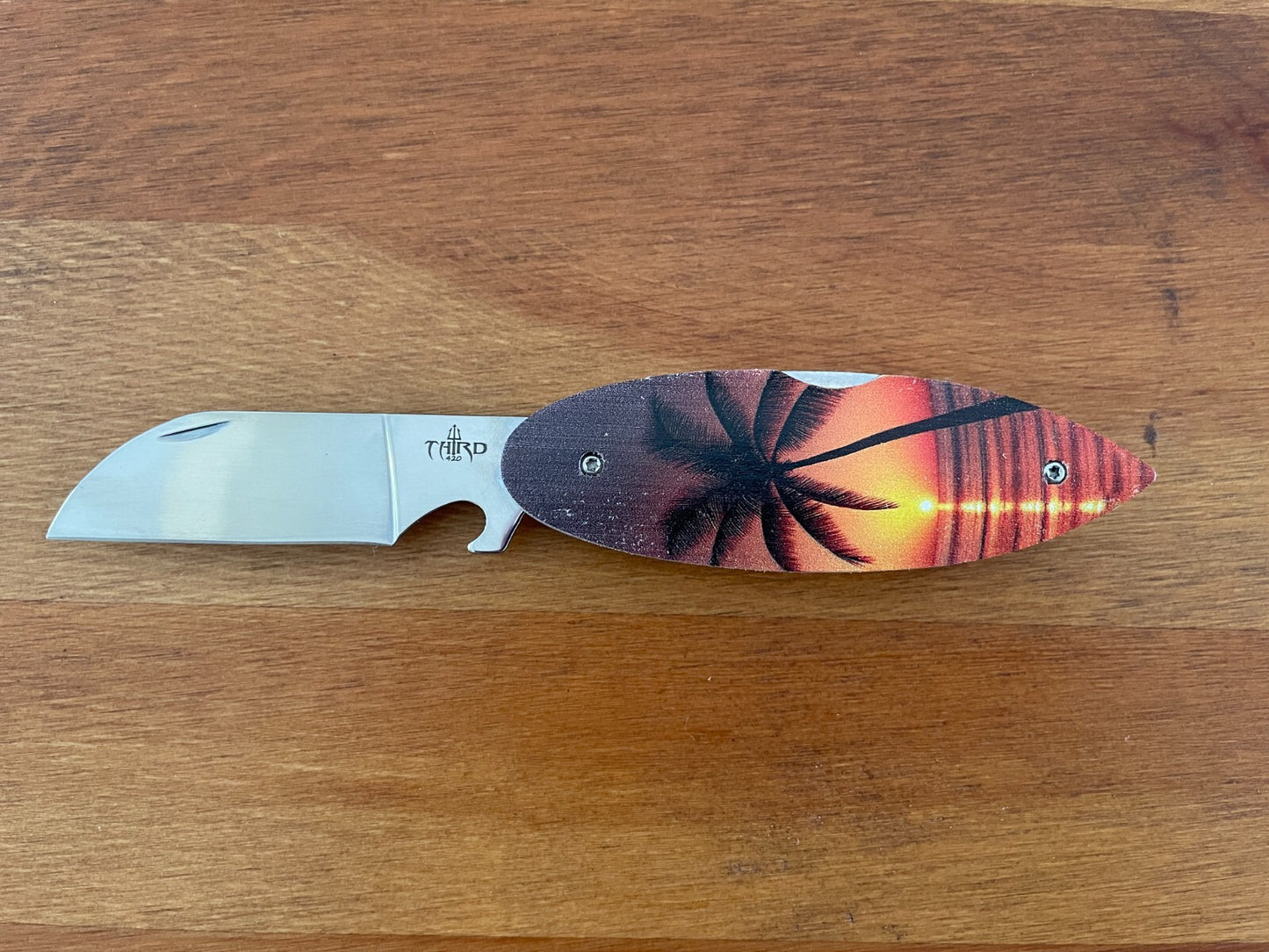 Navaja Surf Board “PALMERA” Pocket Knife Bottle Opener Lockback From Spain