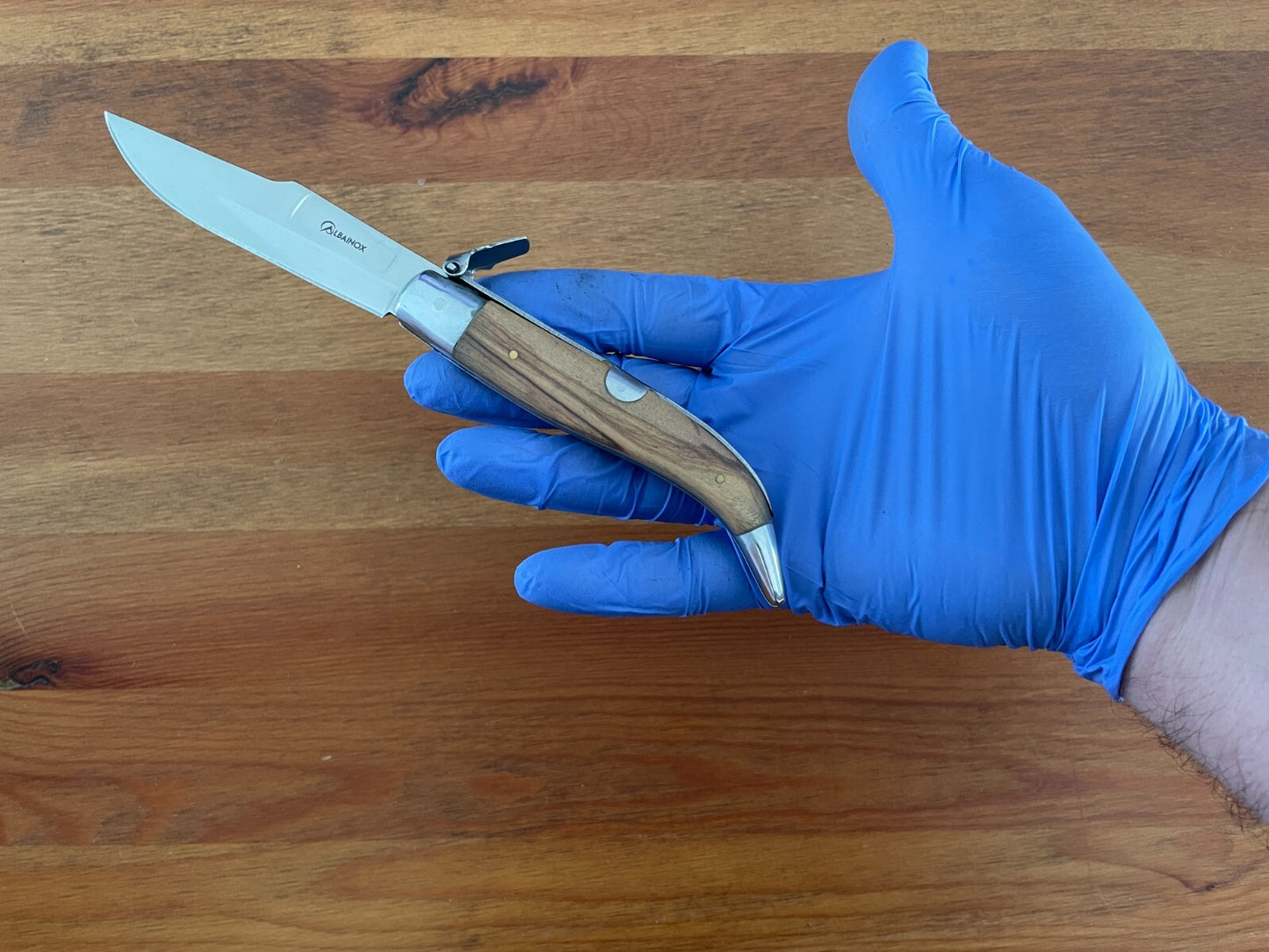 3.6" Spanish Navaja Teja Albacete Pocket Knife Olivo Wood Scales - US Seller