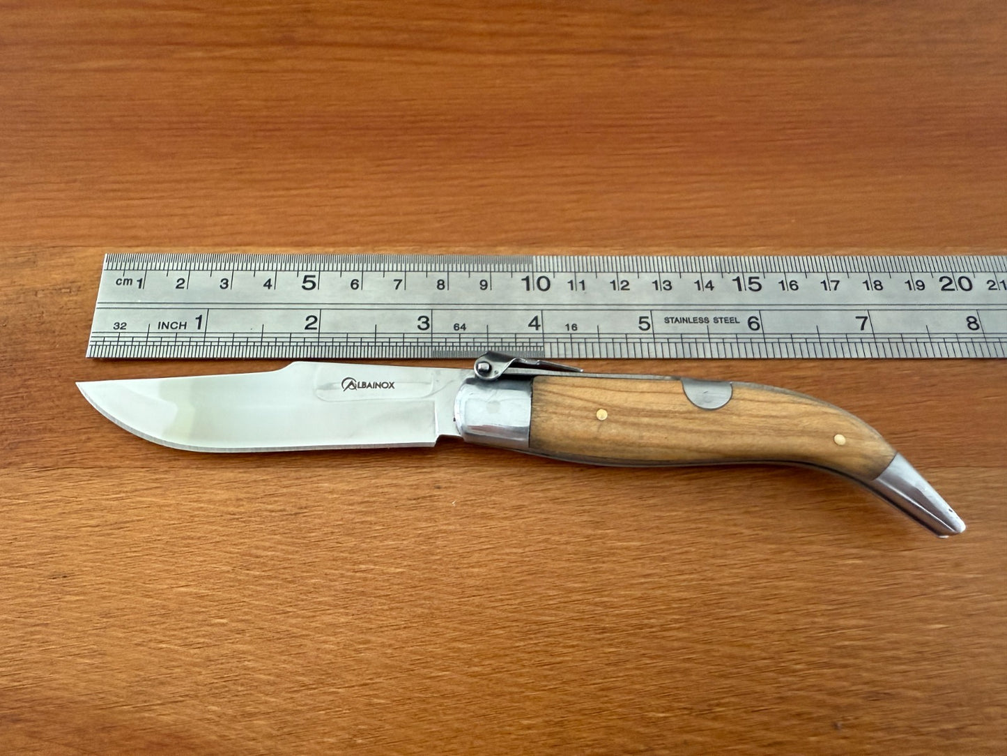 3.2" Spanish Navaja Teja Albacete Folding Pocket Knife Olive Wood Scales