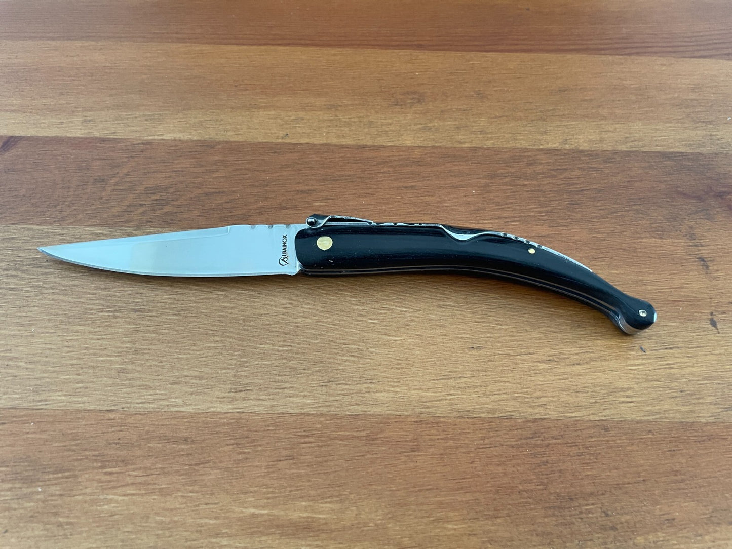 3.34 in. Spanish Navaja Pocket Knife Black Stamina Wood Handle From Spain