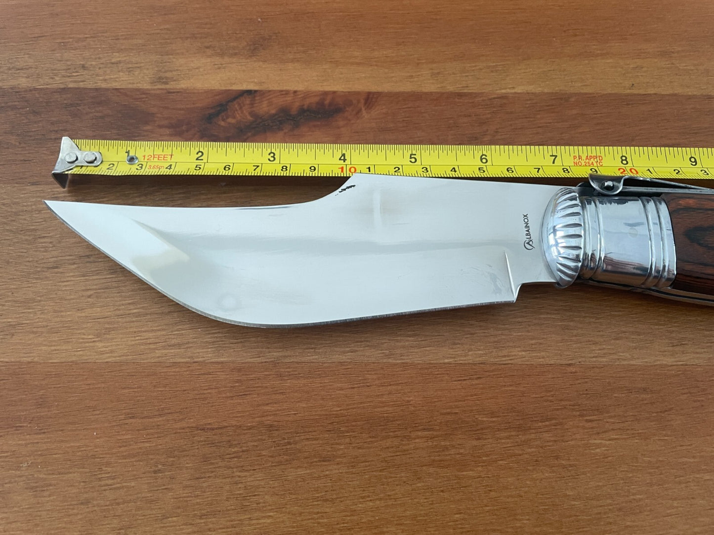 6.5” Spanish Navaja Jerezana Folding Knife Red Stamina Wood Scales With Ratchet