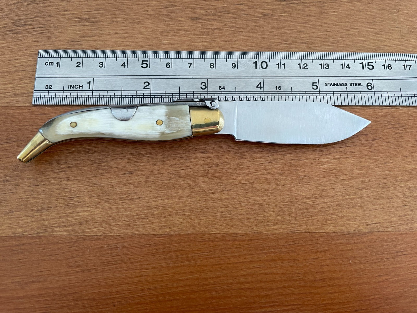 2.5” Celaya Spanish Navaja Teja Albacete Pocket Knife Bullhorn Scales
