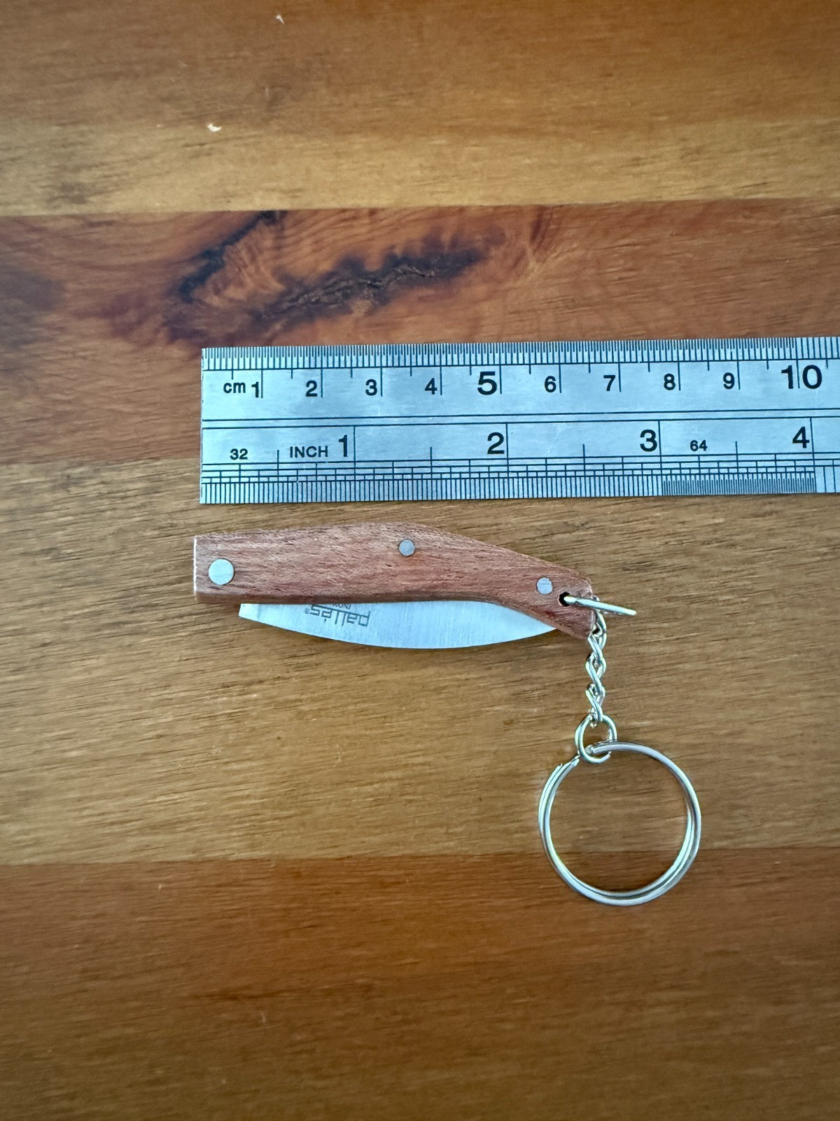 Keychain Mini Navaja 1.9" Stainless Steel Blade Slipjoint Wood Scales From Spain