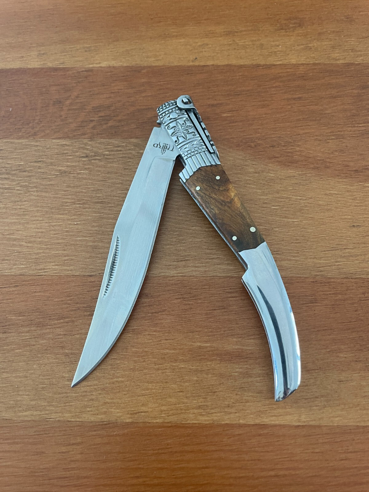 4.3" Arabian Style Navaja with Ratchet Pocket Knife Olive Wood Scales From Spain