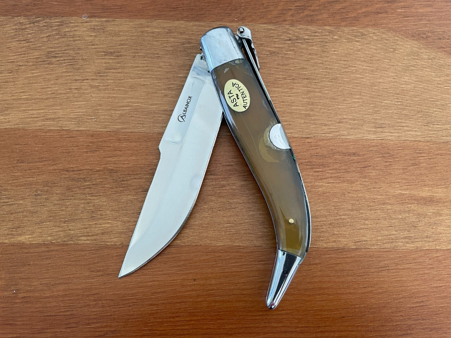 4.3" Spanish Navaja Teja Pocket Knife Real Bull Horn Scales - USA Seller