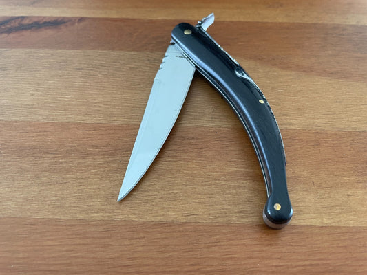 4.13 in. Spanish Navaja Pocket Knife Black Stamina Wood Handle From Spain