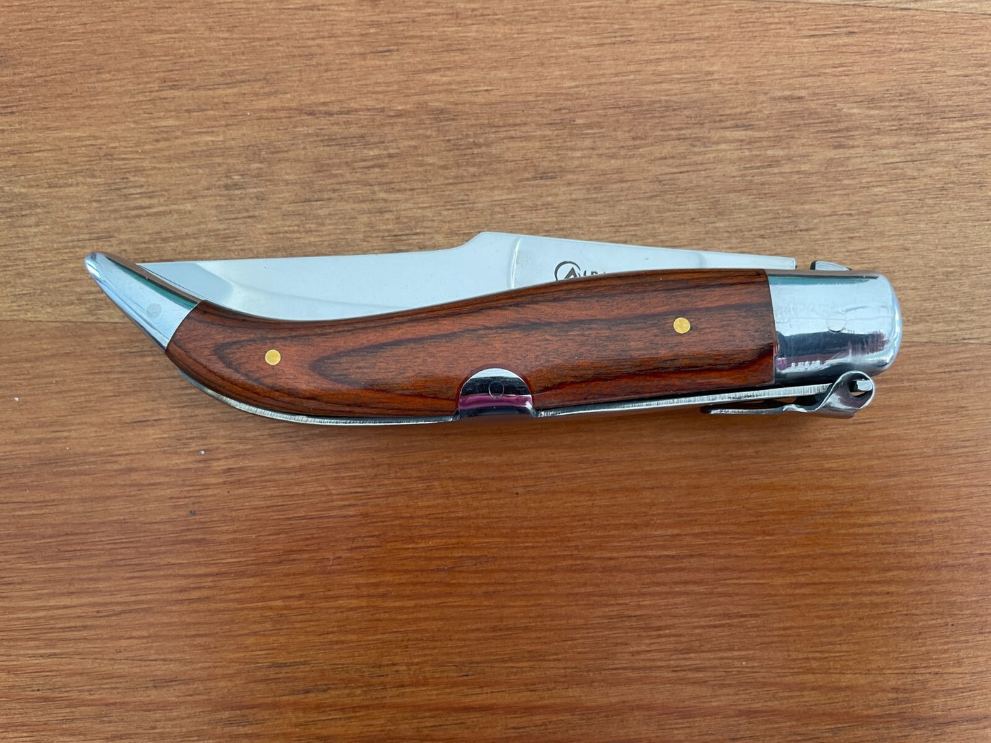 3.6” Spanish Navaja Teja Albacete Pocket Knife Red Stamina Scales - USA Seller