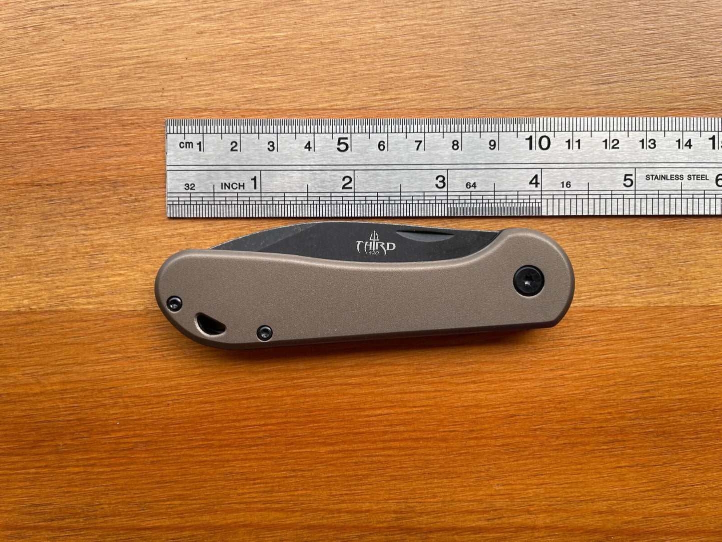3" 420 Steel Blade Finished in Stone Brown Aluminum Handle Liner Lock From Spain