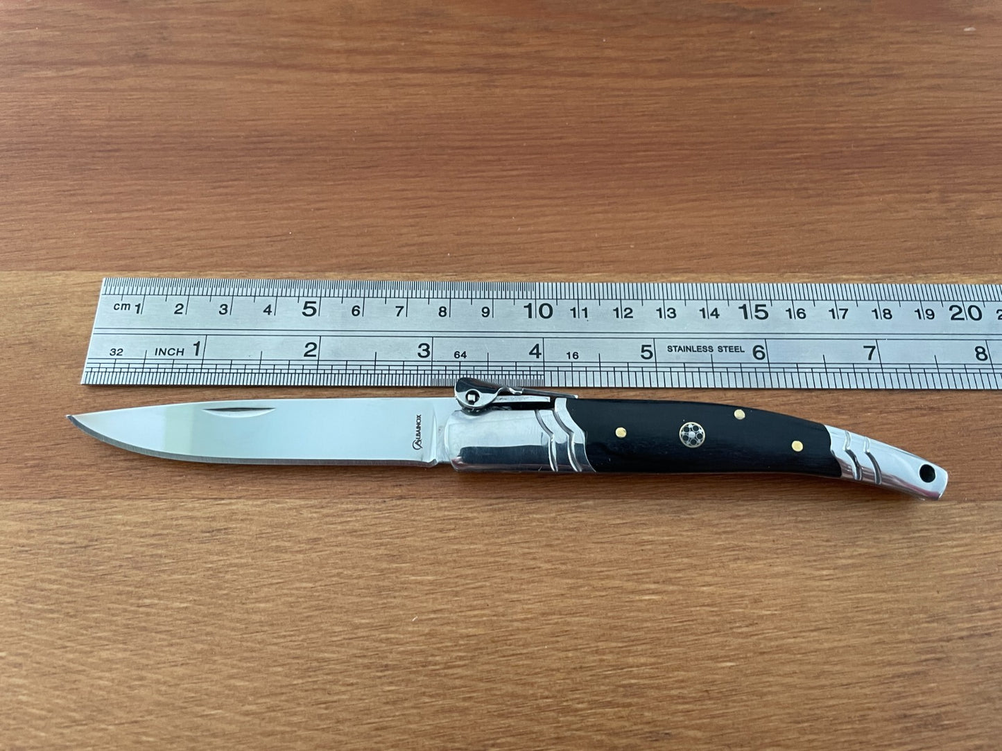 3.14 Stainless Steel Blade Spanish Navaja Pocket Knife With Ratchet Sound