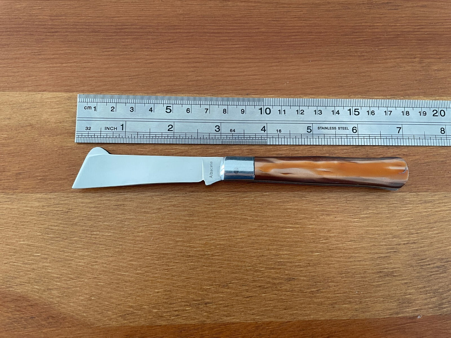 3" Grafting Field Folding Knife Steel Bolsters Sheath Plastic Scales From Spain