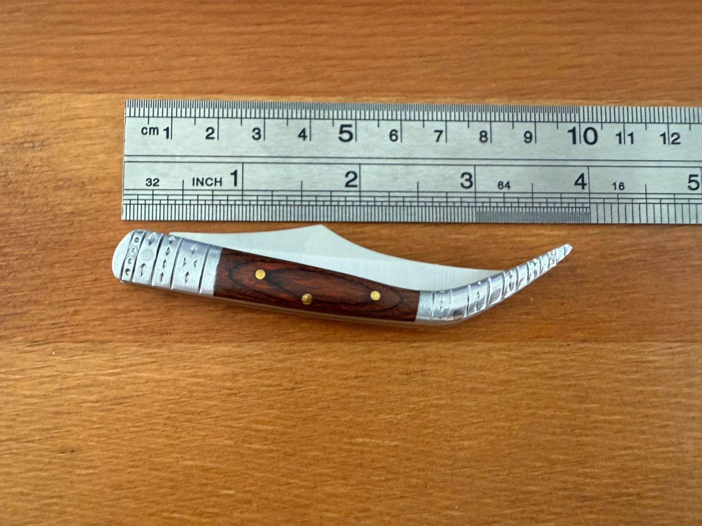 2.7" Arabian Style Folding Pocket Knife Red Wood Scales Spanish Navaja Slipjoint