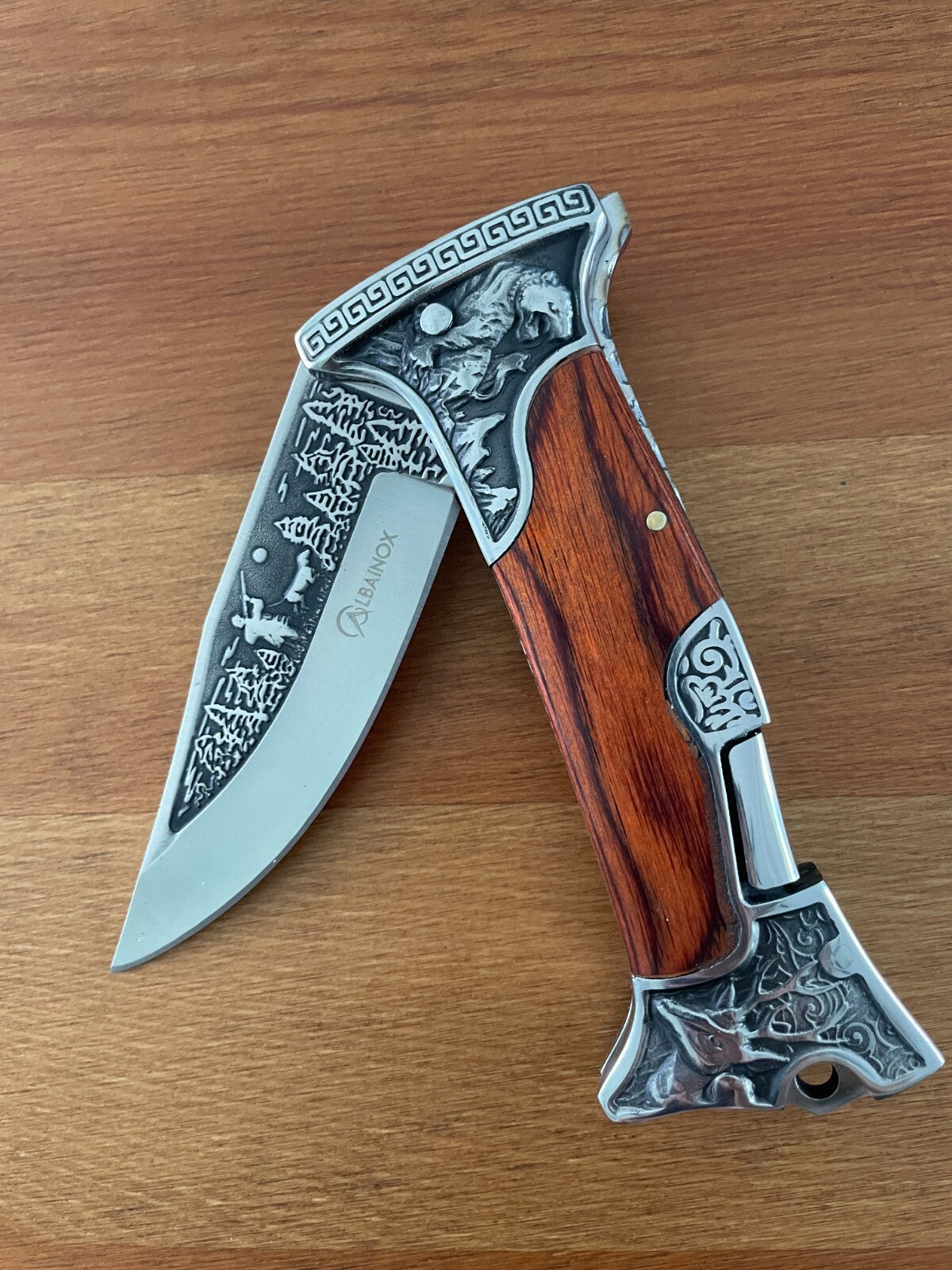 3.9" Stainless Steel Folding Knife Hunter Heavy Duty Navaja Lock Back Belt Clip