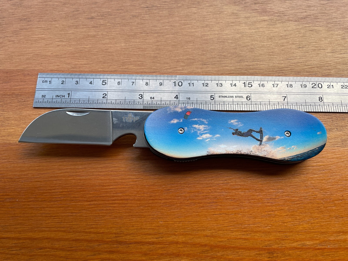3.14 in. 420 Steel Navaja Kitesurf Pocket Knife Bottle Opener Liner Lock - Spain