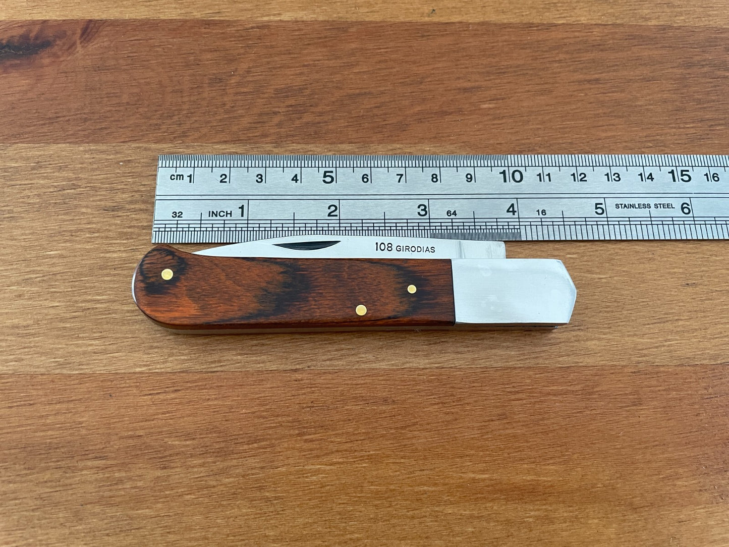 3.26" Cabritera Pocket Knife Spanish Navaja Red Stamina Wood Handle 108 Girodias