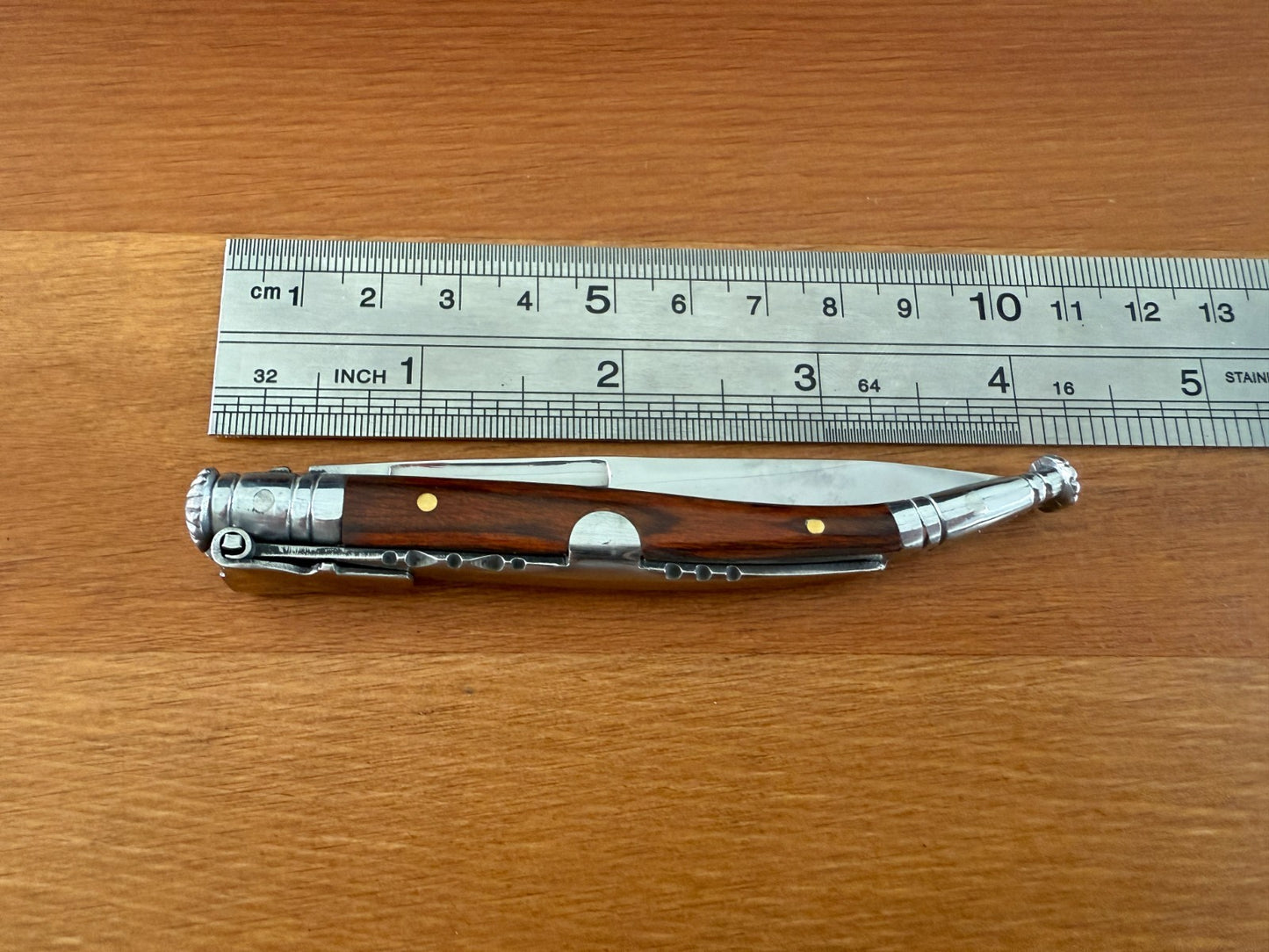 3.1 in. Estilete Spanish Navaja Pocket Knife Pakkawood Handle Billet Lock Spain
