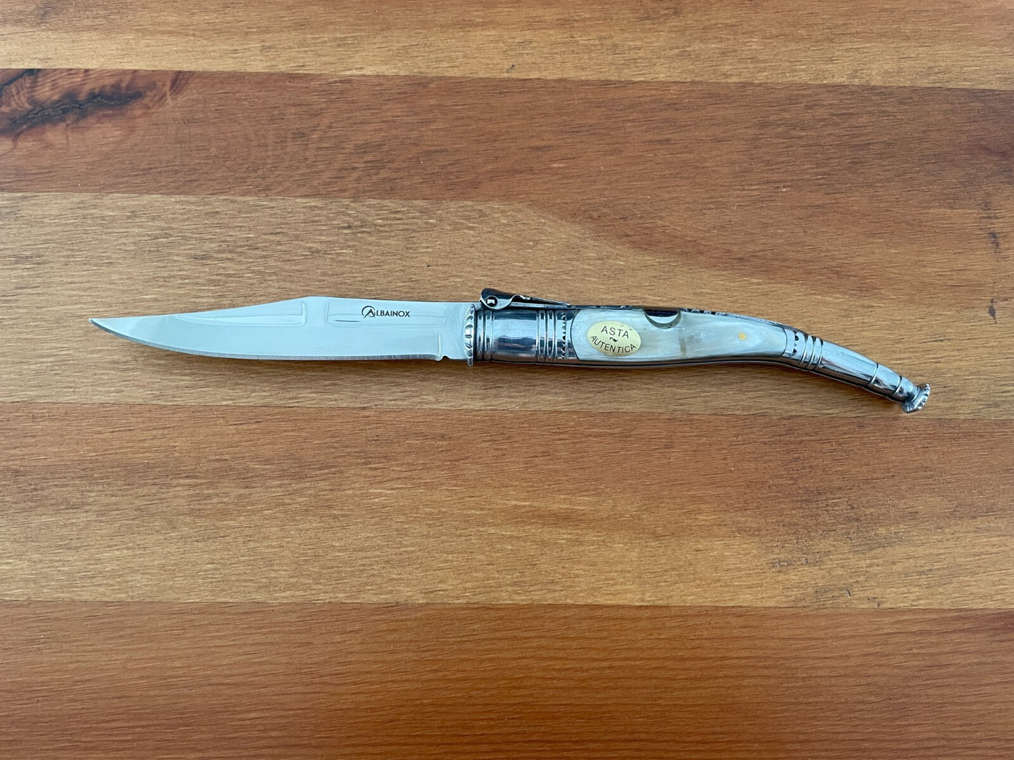 4.1” Spanish Navaja Serrana Folding Pocket Knife Bullhorn Handle - US Seller
