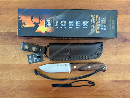 Joker Campero Bushcraft Fixed Knife 4.13" Böhler K720 Carbon Steel Walnut Handle