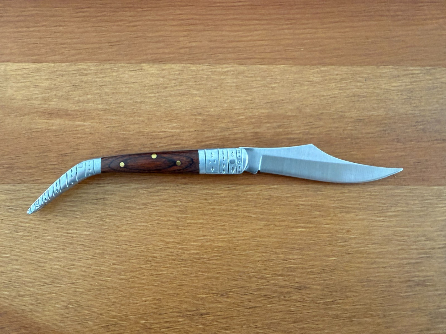 2.7" Arabian Style Folding Pocket Knife Red Wood Scales Spanish Navaja Slipjoint