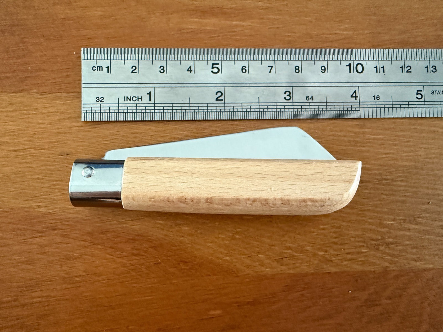 3.15" Stainless Steel Blade Pocket Knife Martins Penknife Beech Wood Handle