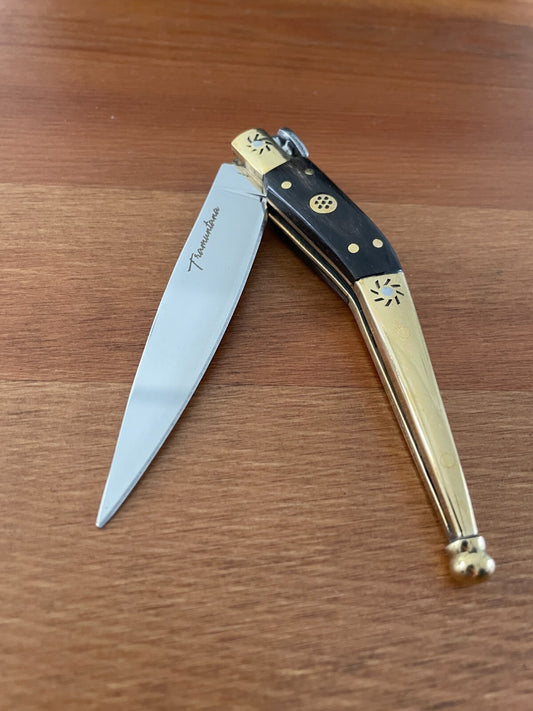 3.2" 420 Steel Navaja Tramuntana Empordanesa Brass Ferrules & Bullhorn Inserts