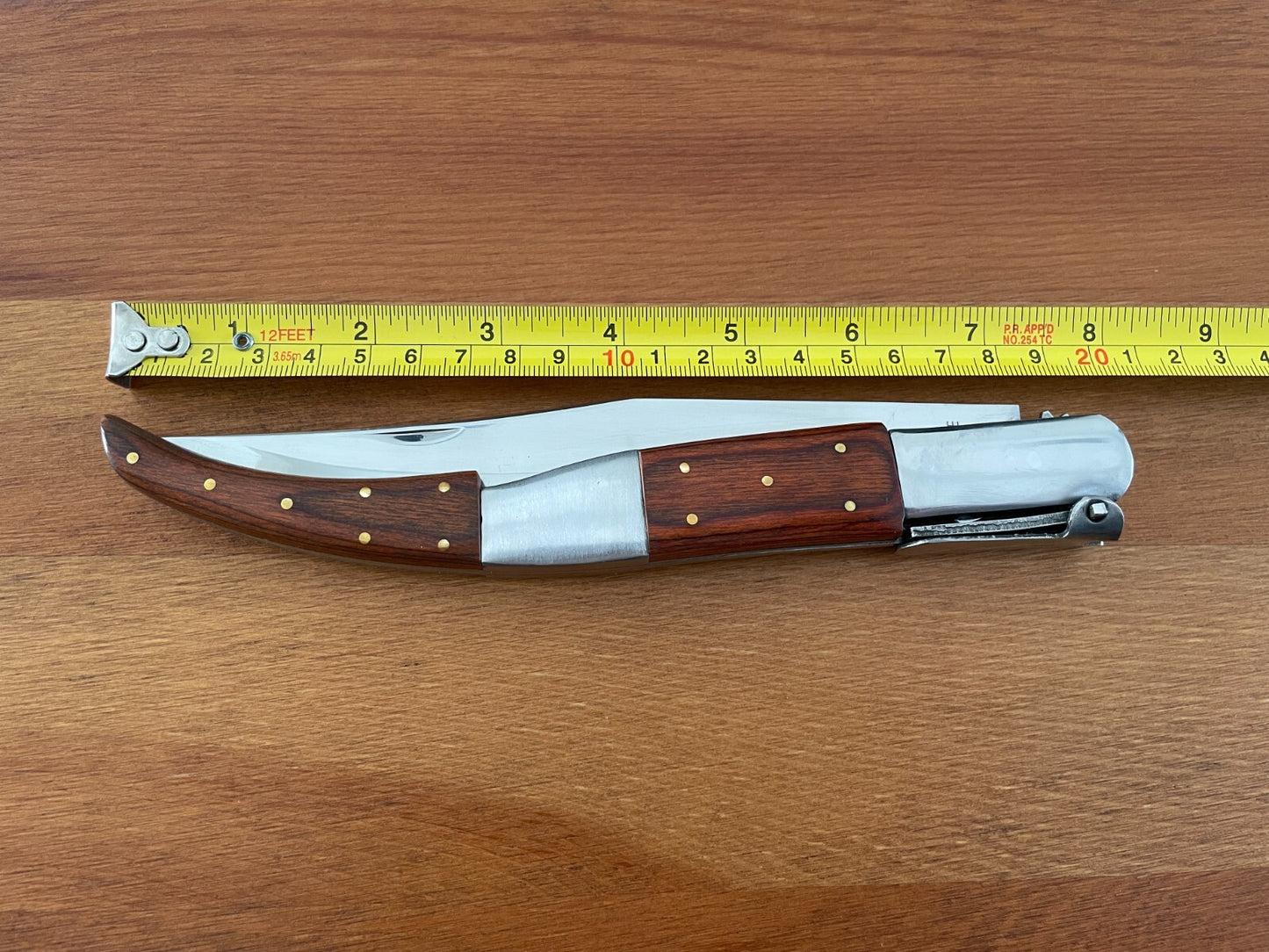 6.5" Long Blade Arabian Style Navaja Folding Knife Red Wood Scales From Spain