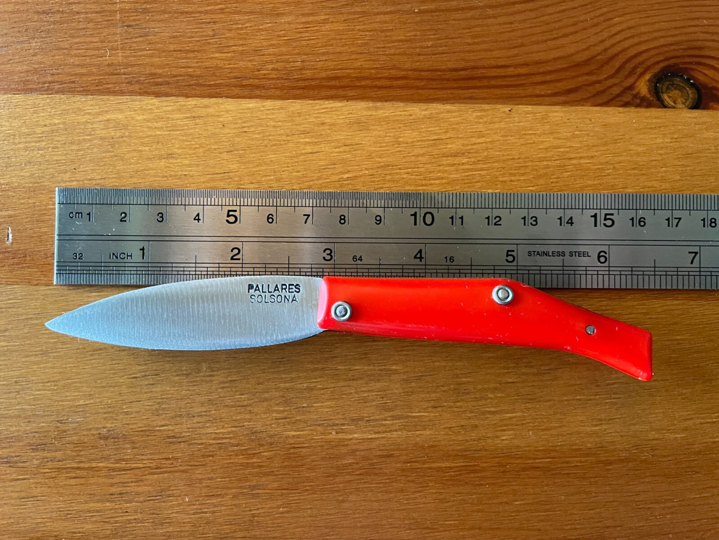 Pallares Solsona Pocket Knife Cabon Steel 2.76" / 7 cm Red from Spain New