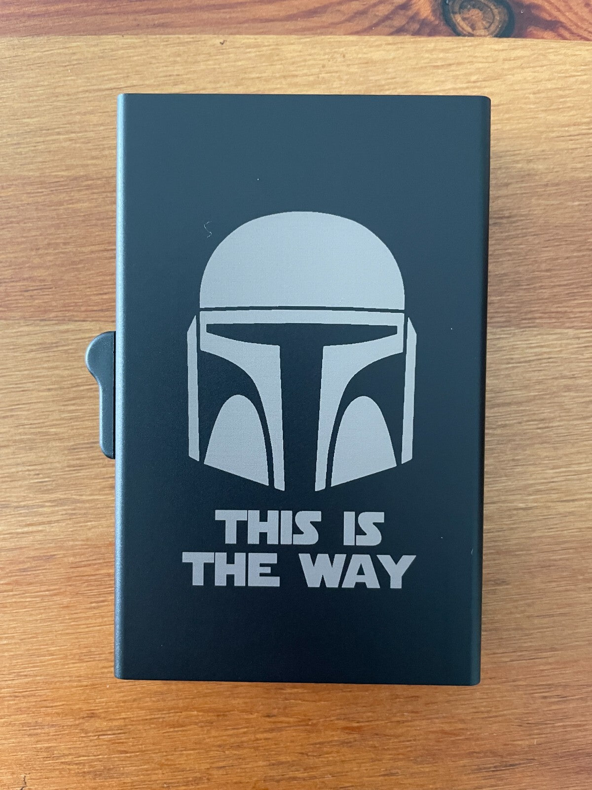 Pop Up Airtag Wallet Leather Card Holder Aluminum This is The Way Mandalorian