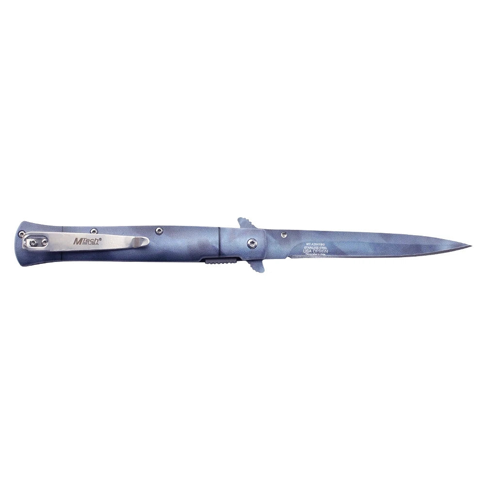 MTech 4" Embossed Finish Blade Spring Assisted Pocket Knife Aluminum Handle