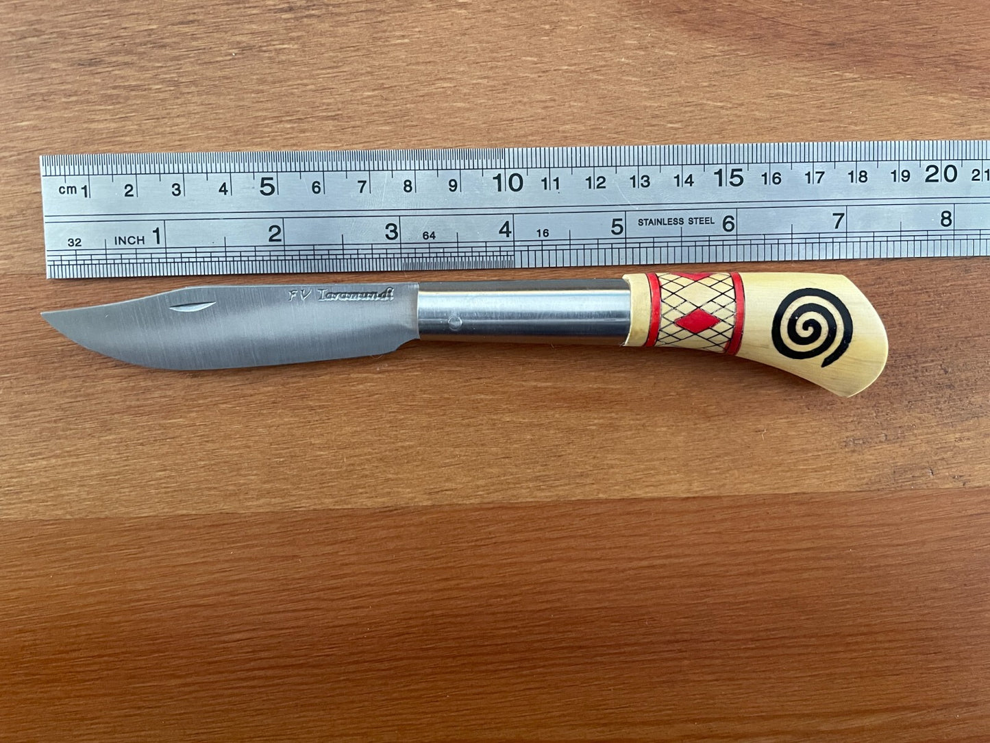 3.14" FV Taramundi Navaja Pocket Knife Made in Asturias Decorated Wood Handle