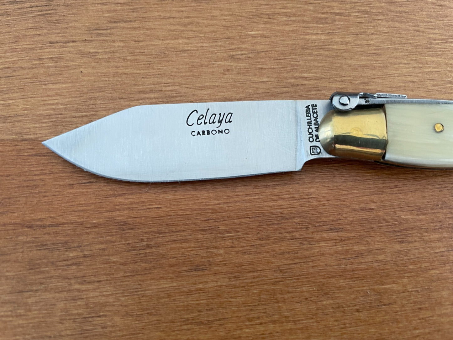 2.5” Celaya Spanish Navaja Teja Albacete Pocket Knife Bullhorn Scales
