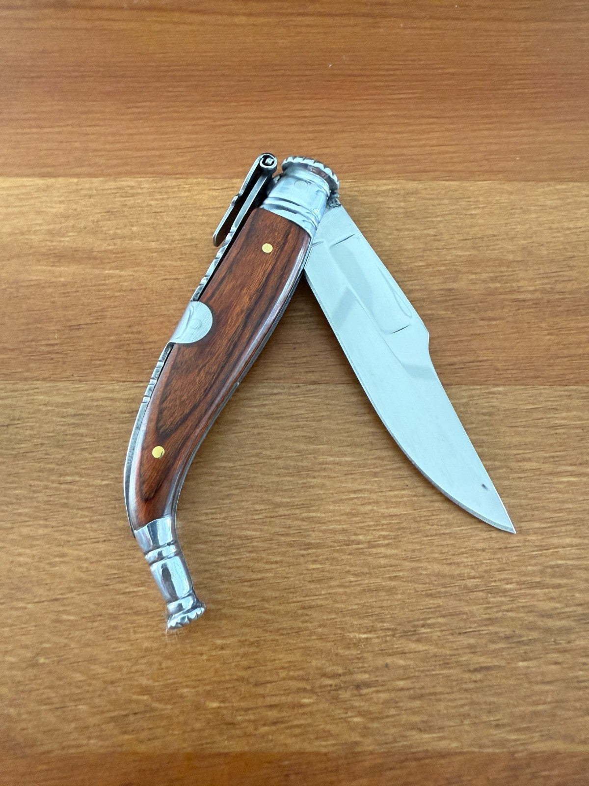 2.95” Spanish Navaja Teja Albacete Pocket Knife Red Stamina Wood Scales Spain
