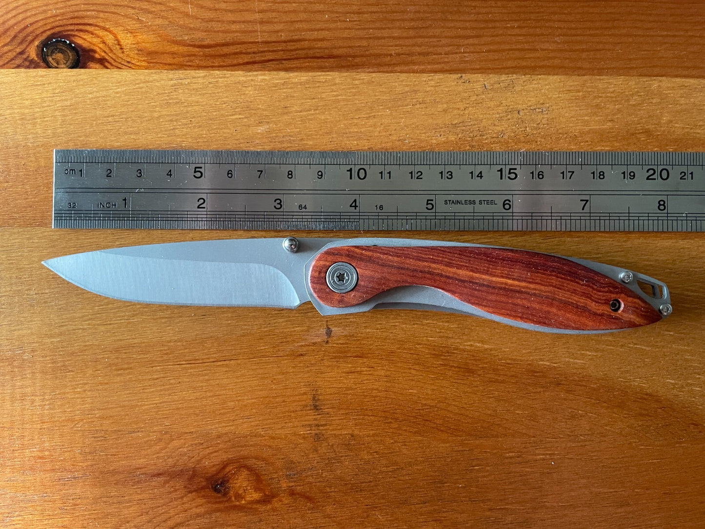 Spanish Navaja 3.14" Tactical Pocket Knife Stainless 3CR13 Brown Wood US Seller