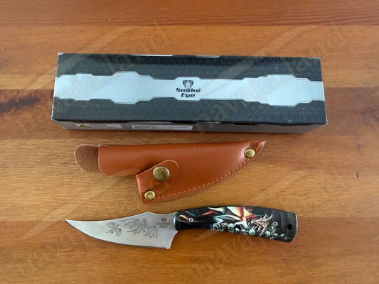 Snake Eye Tactical Fixed Blade Hunting Knife Full Tang with Sheath