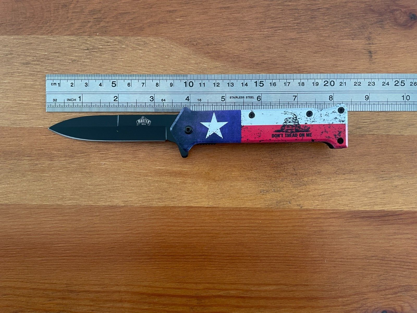 3.50-inch Fine Edge Stiletto Blade Spring Assisted Knife Master USA