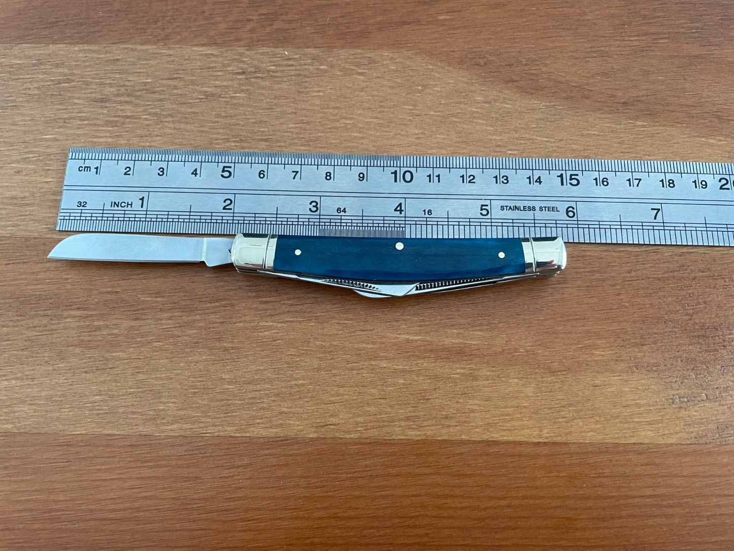 Rough Ryder Navy Blue Smooth Bone Congress 3 5/8" Pocket Knife RR1950