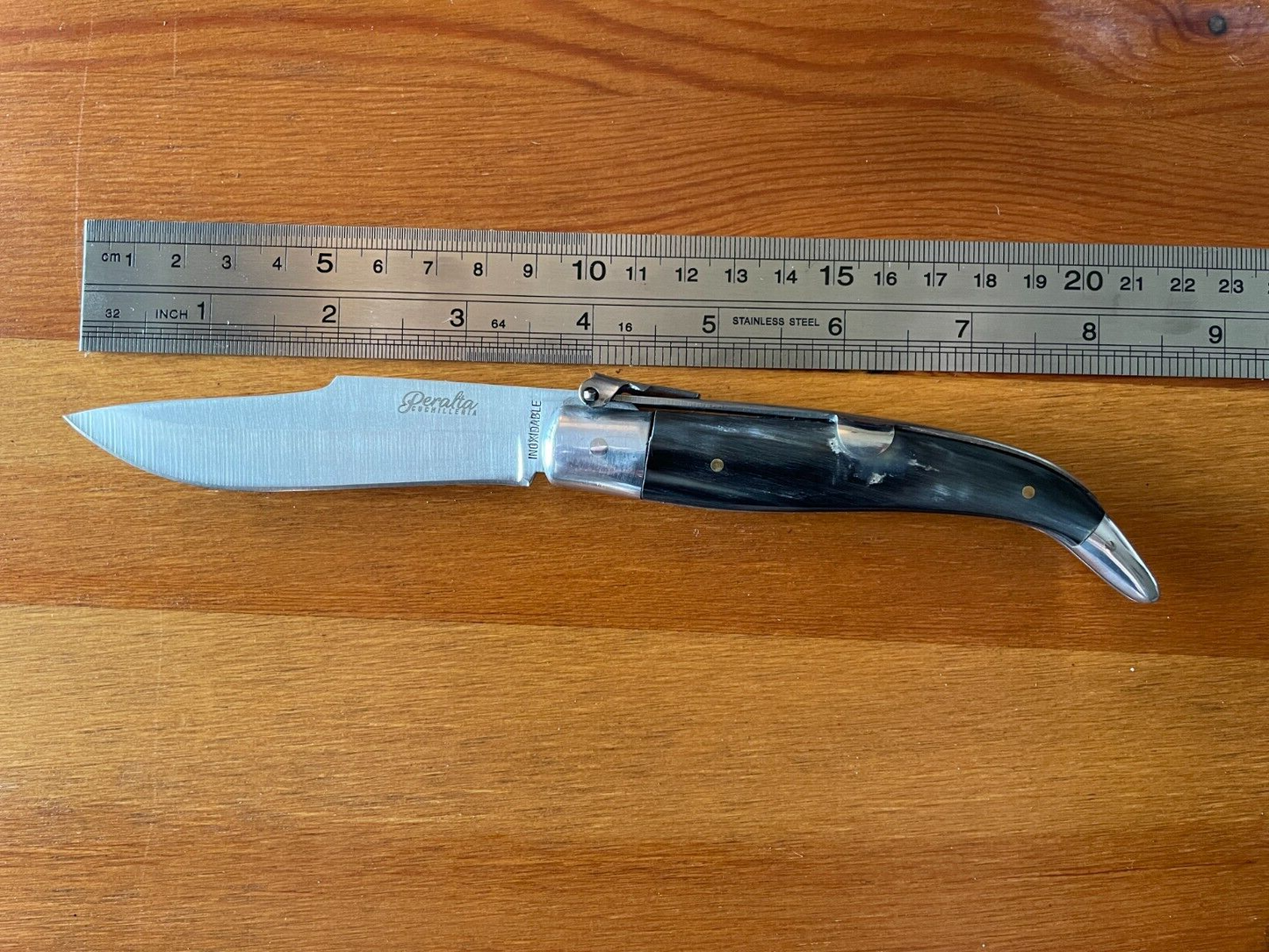 3.5" Spanish Navaja Pocket Knife Bull Horn Scales Handcrafted - USA Seller