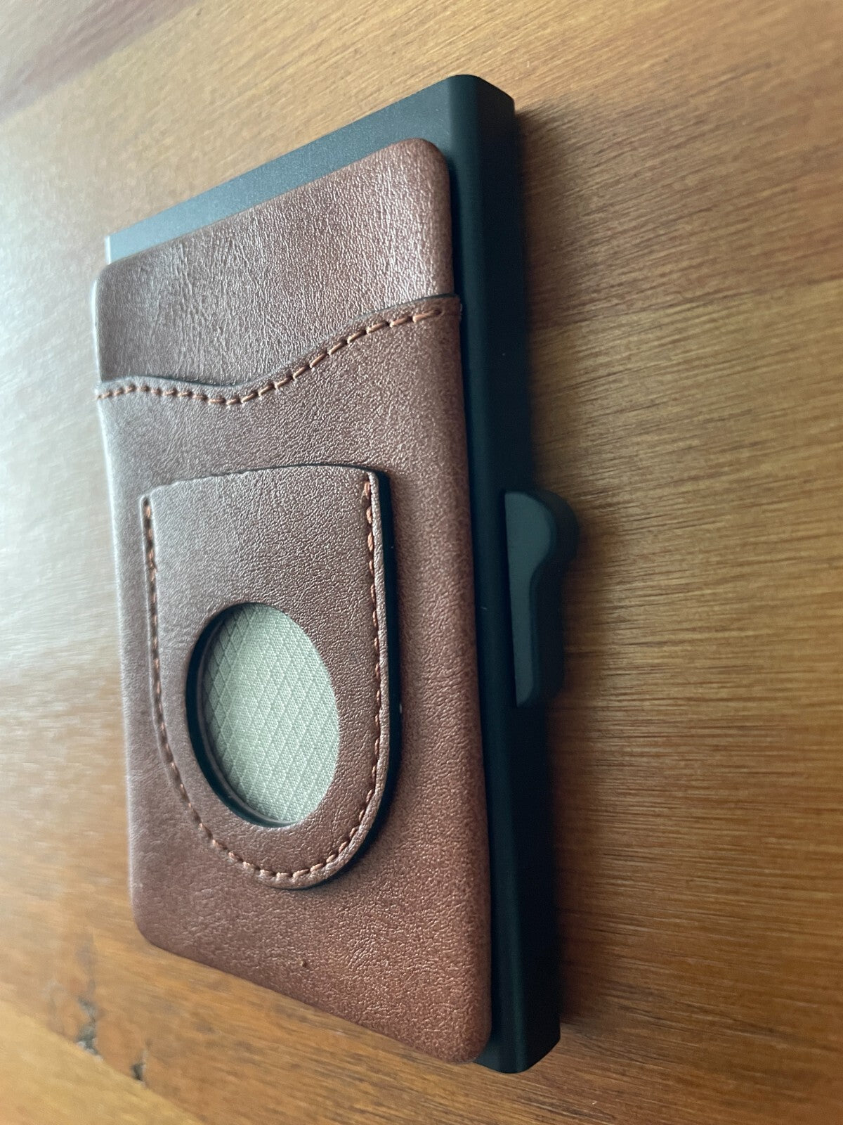 Pop Up Airtag Wallet Leather Card Holder Aluminum This is The Way Mandalorian
