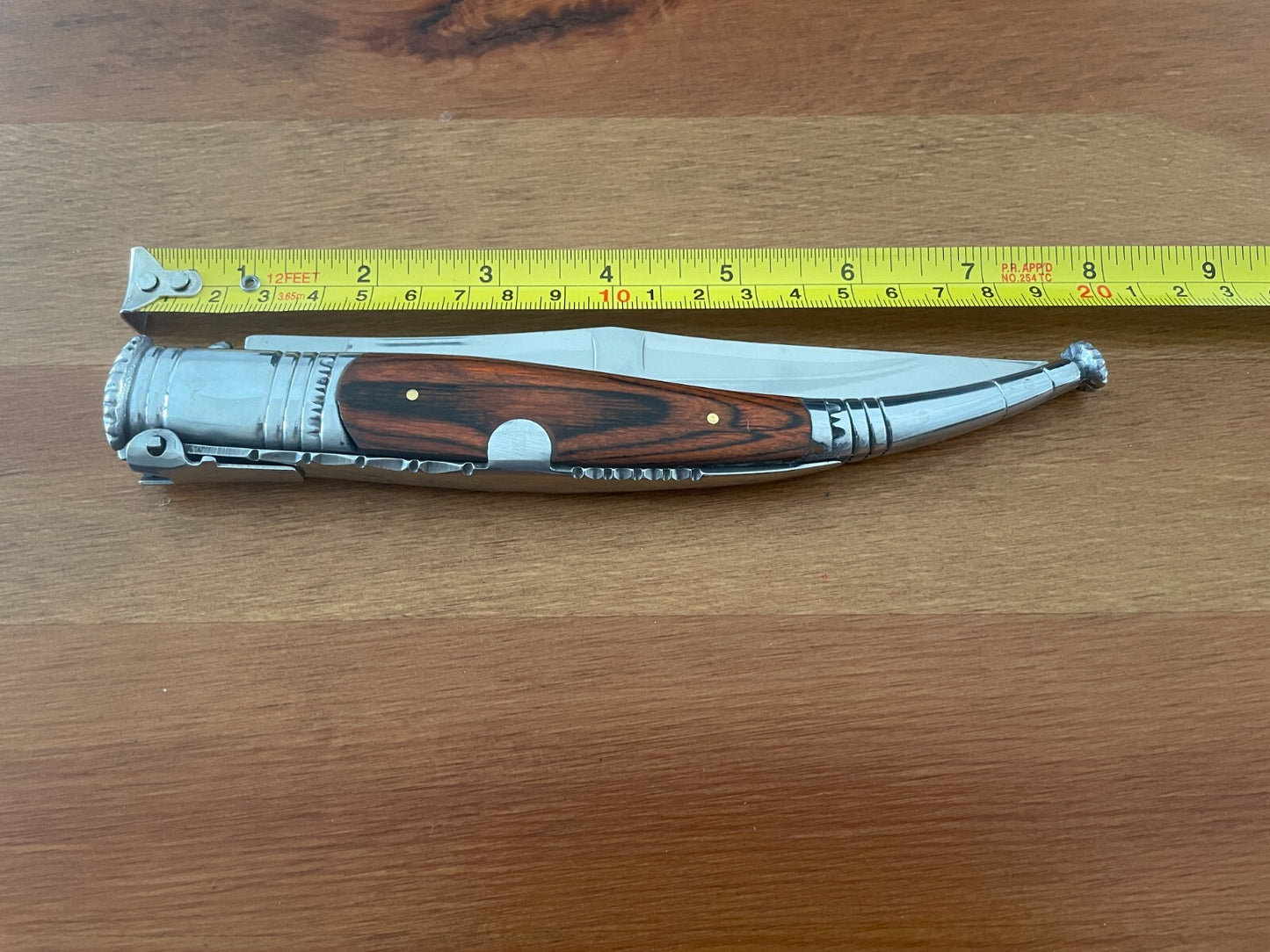 6” Spanish Navaja Serrana Folding Pocket Knife Red Stamina Wood Handle