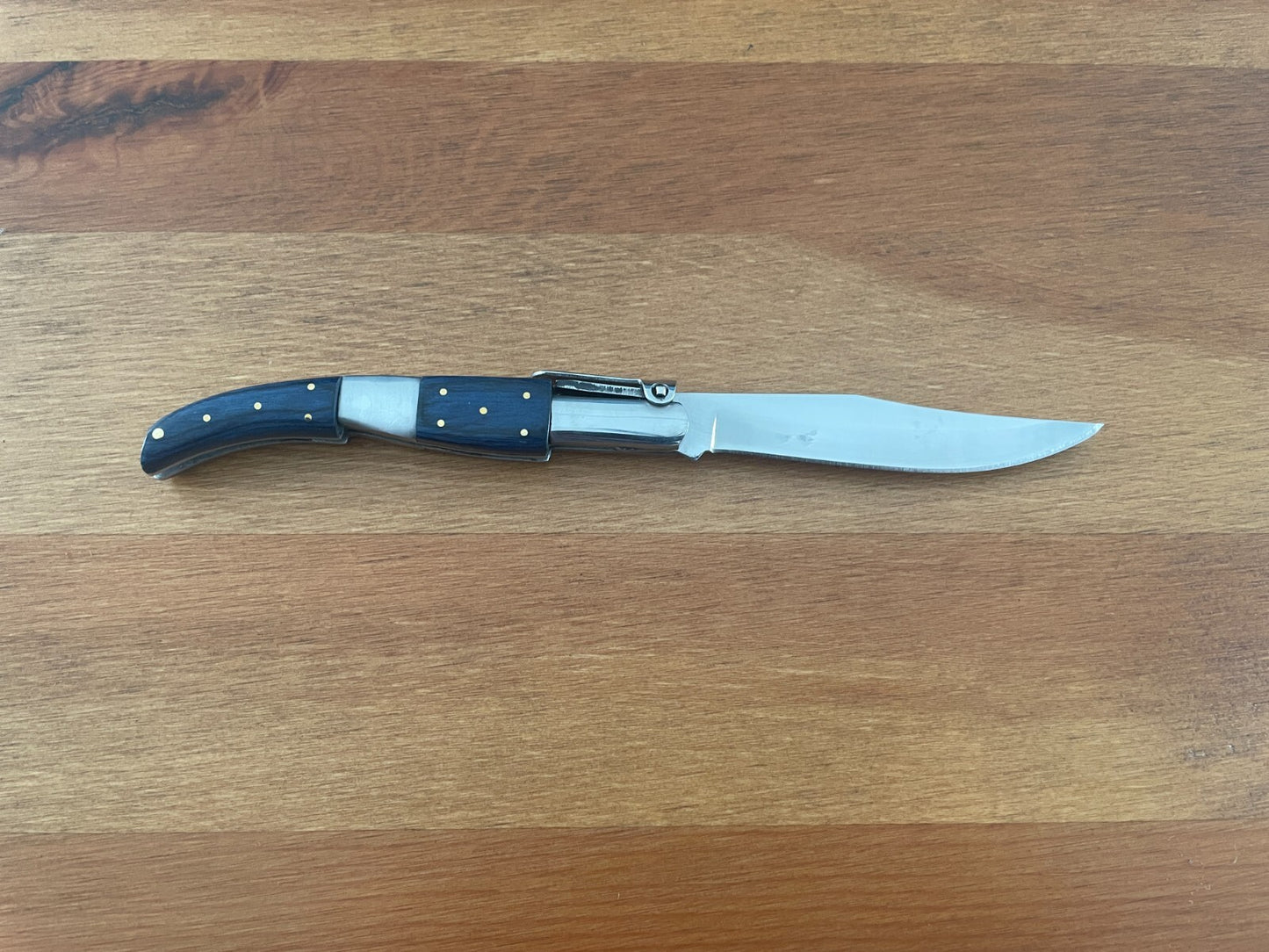 3.14" Arabian Folding Pocket Knife Blue Wood Scales Navaja Handcrafted in Spain
