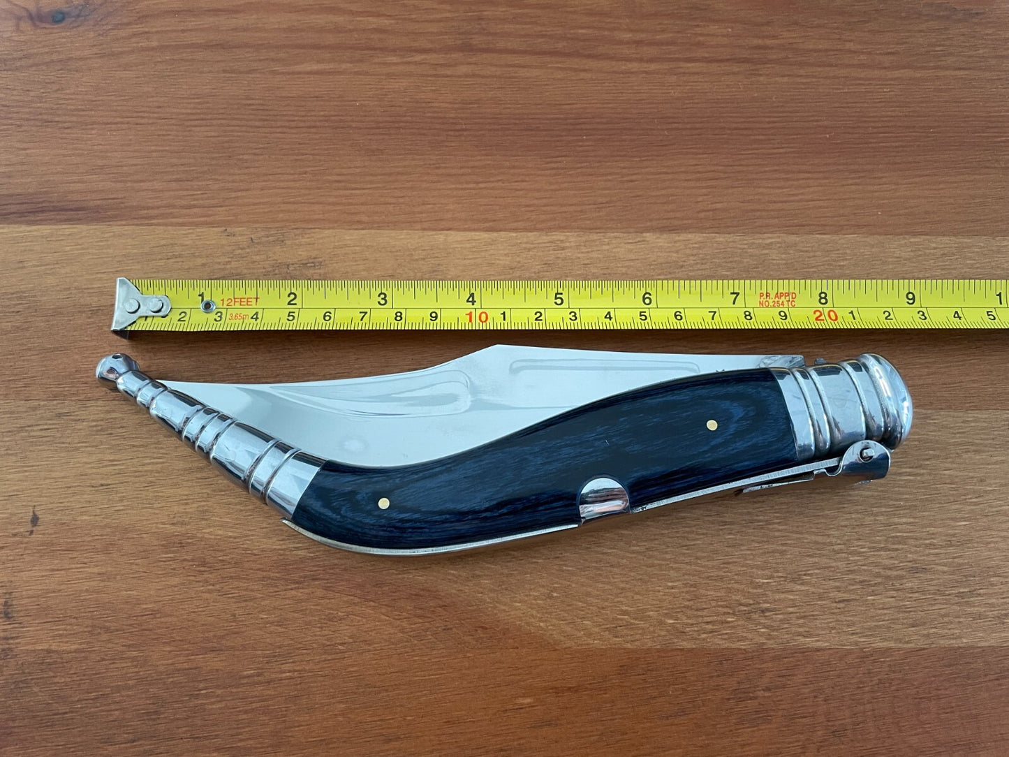 6.5" Spanish Navaja Sevillana Pocket Knife Blue Stamina Scales with Ratchet