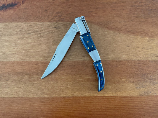 3.8” Arabian Folding Pocket Knife Blue Stamina Wood Handle from Spain