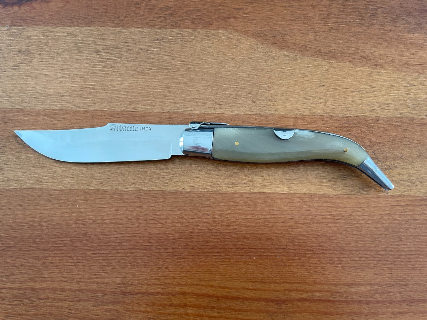 4.5” Spanish Navaja Teja Albacete Inox Pocket Knife Genuine Bull Horn Scales