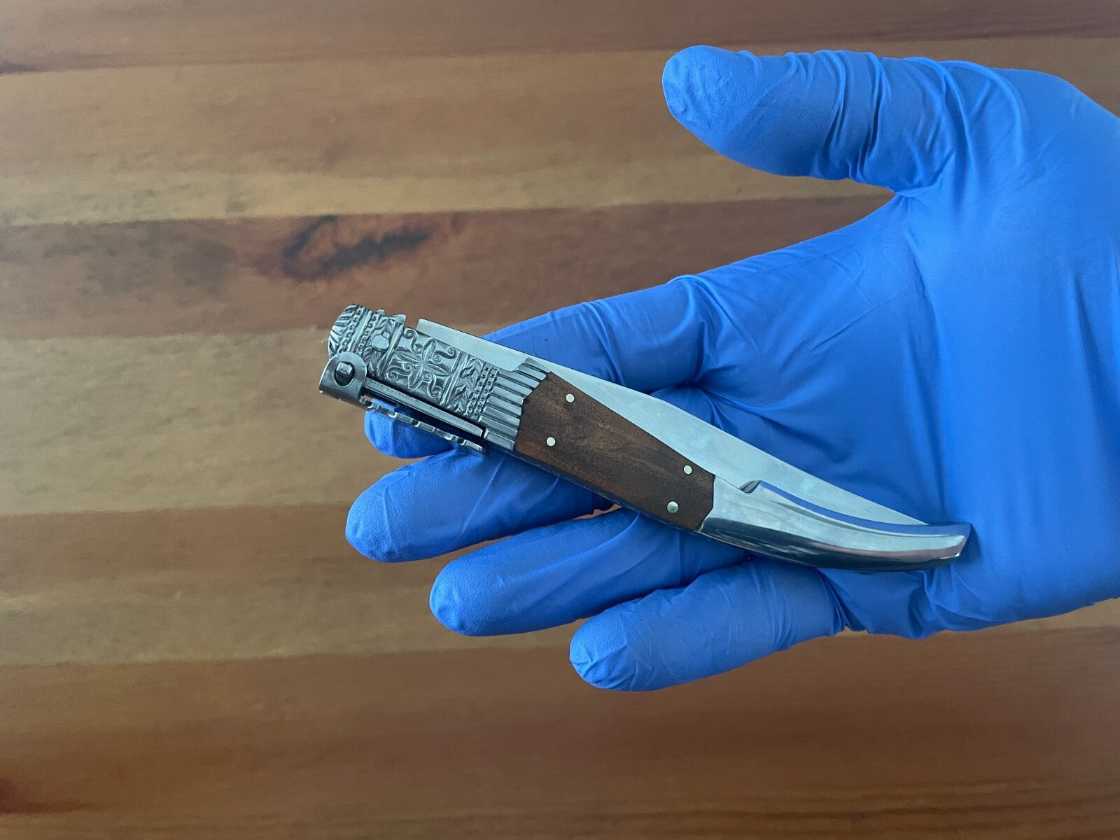 4.3" Arabian Style Navaja with Ratchet Pocket Knife Olive Wood Scales From Spain