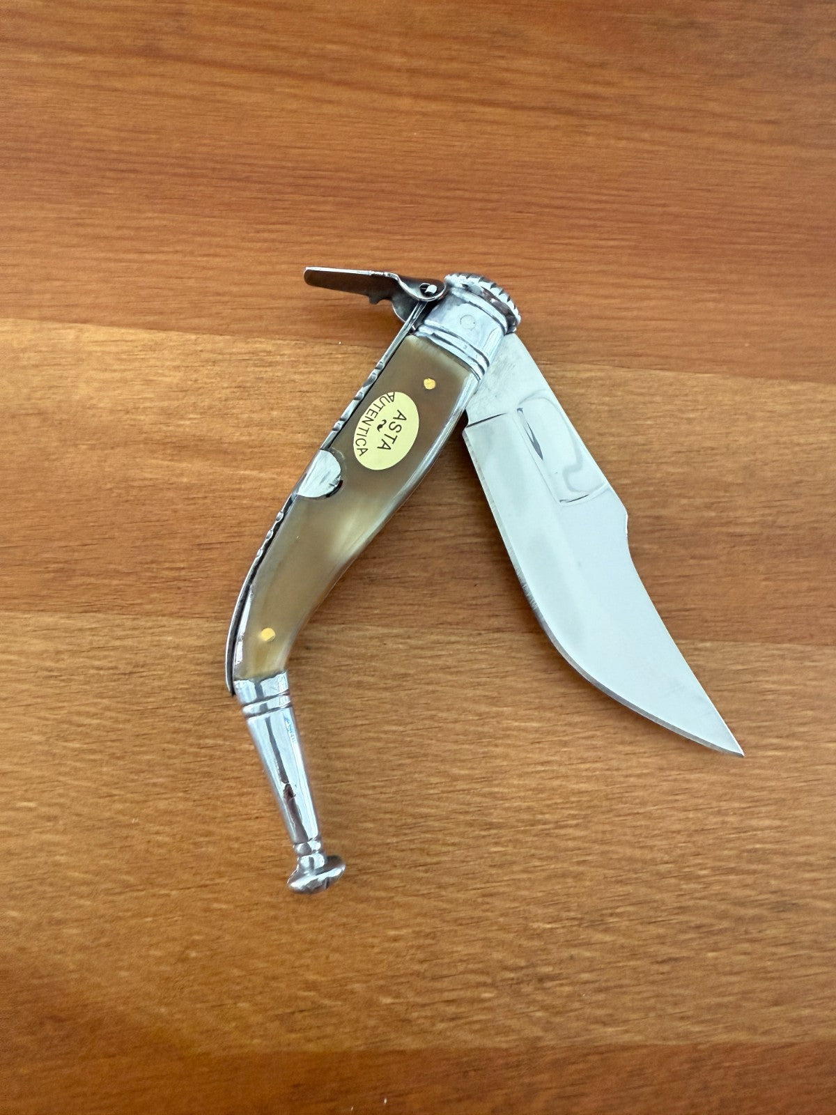 3.15" Navaja Jerezana Pocket Knife Bullhorn Scales with Ratchet From Spain