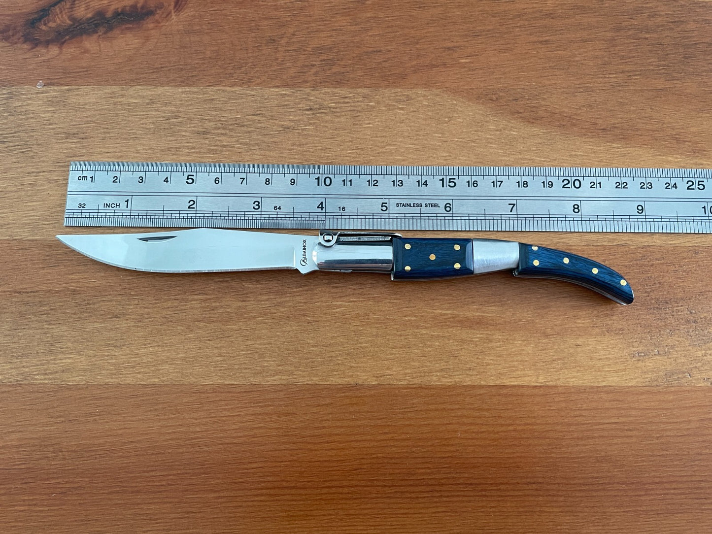 3.8” Arabian Folding Pocket Knife Blue Stamina Wood Handle from Spain